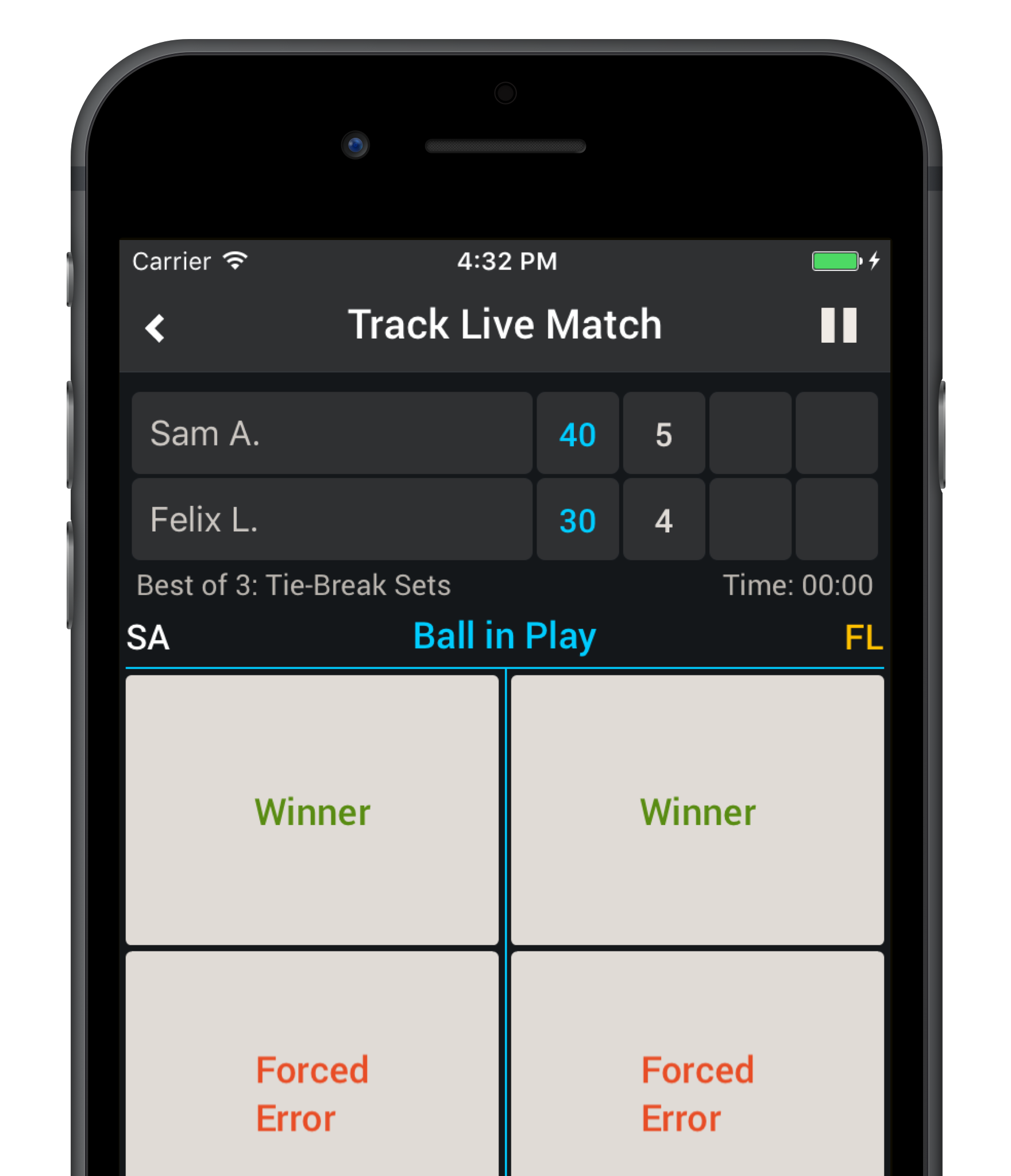 Tennis Match Charting Software