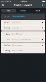 Tennis Track Live Match - Info