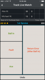 Tennis Track Live Match - In Play