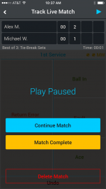 Tennis Track Live Match - Paused