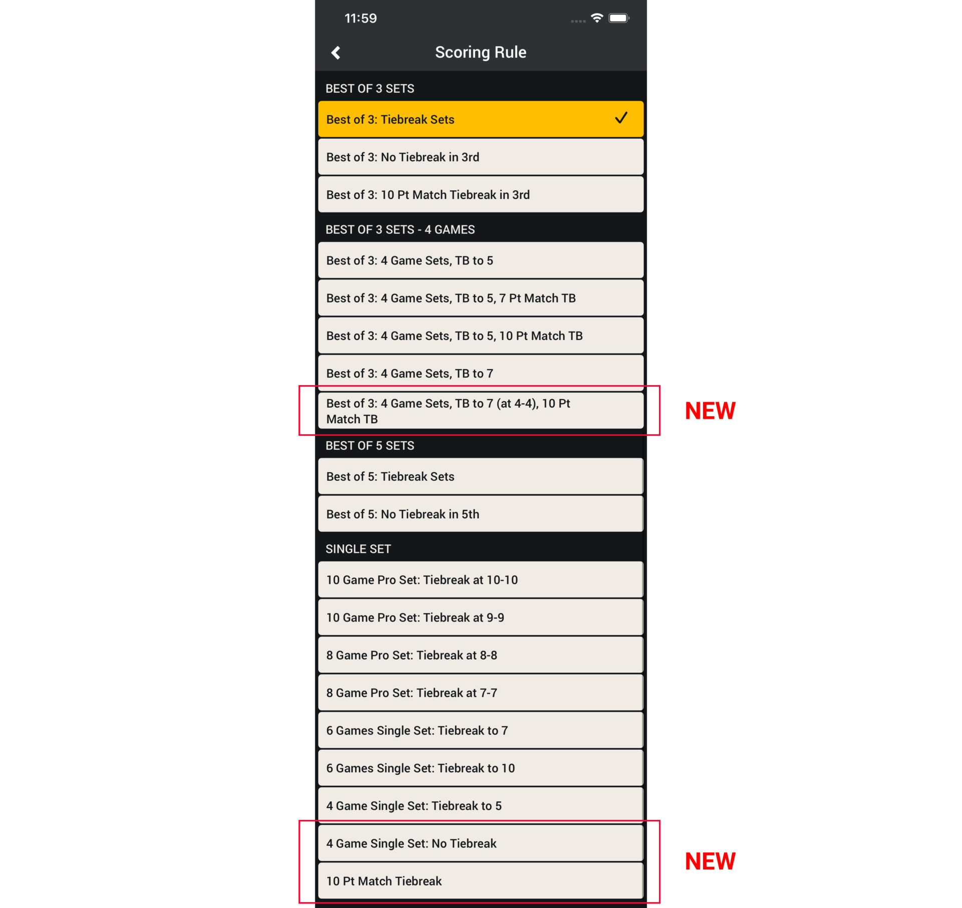 Smashpoint iOS app match scoring rules